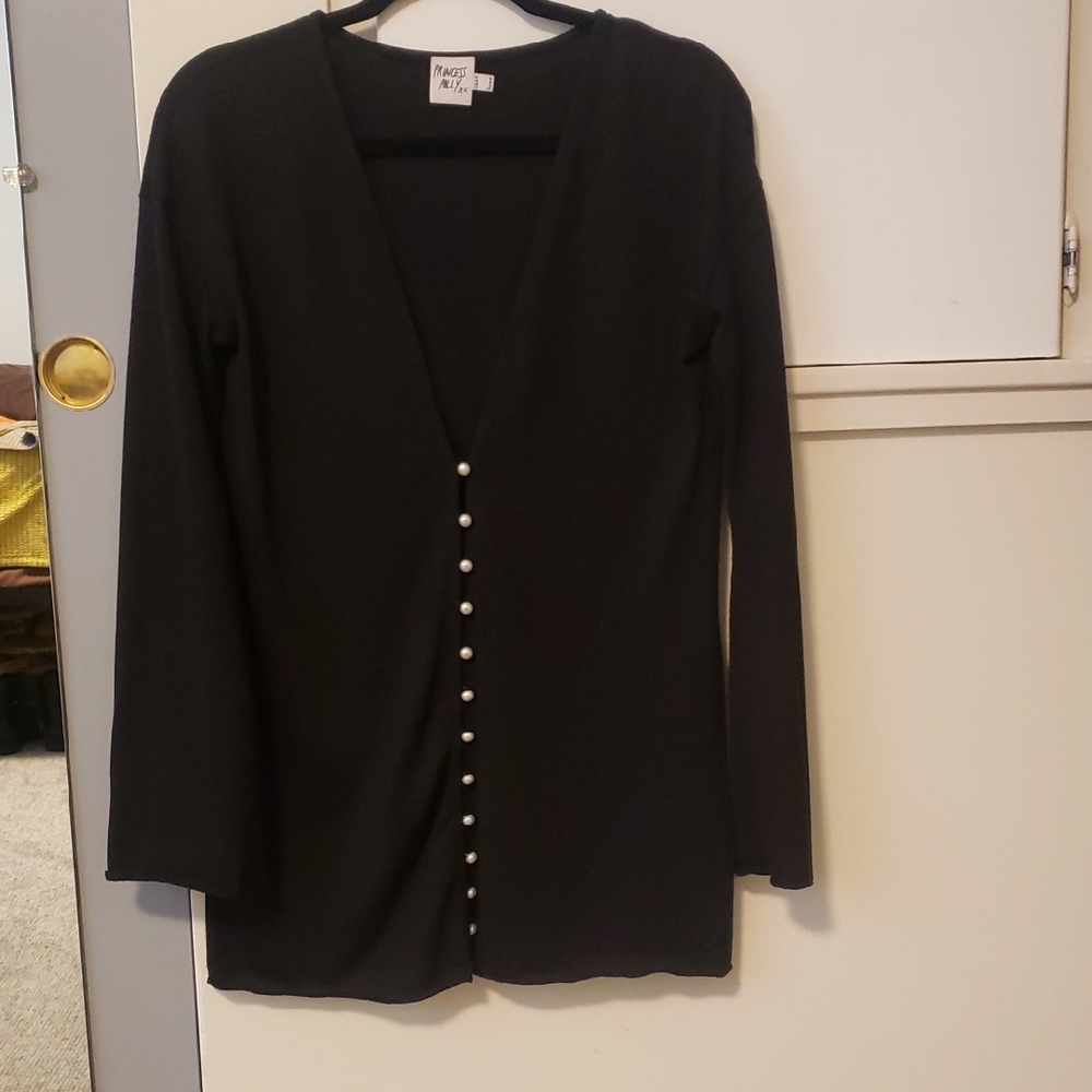 Princess Polly Button Down Blouse With Fake Pearl Buttons